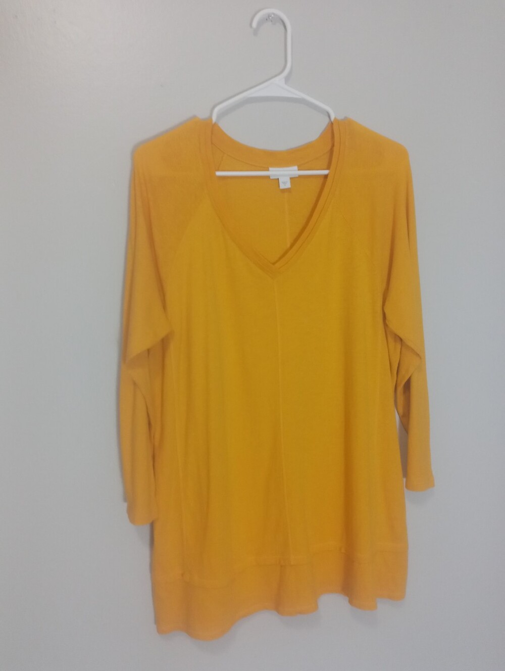 J Jill Long Sleeve Mustard  Yellow Top~ Size Medium      100% Cotton